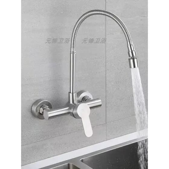 Na parede torneira quente e fria cozinha pia de vegetais lavanderia prato varanda Universal dobrável torneira rotativa
