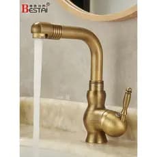Estilo europeu toda torneira de cobre antigo torneira da bacia Retro sob balcão torneira do banheiro lavatório quente e