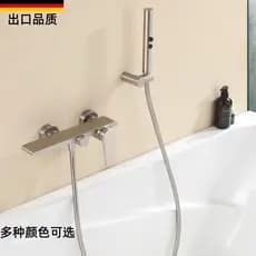 Itália conjunto de chuveiro de banheira de níquel escovado banheiro todo cobre água quente e fria superfície montada na