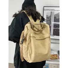 Mochila de lona de grande capacidade, mochila de estudante, versão coreana, masculina, feminina, Popular, novo estilo, c