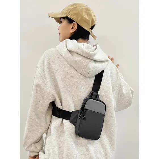 Novo saco de peito esportivo das mulheres dos homens pequena mochila do telefone móvel saco do mensageiro ciclismo bolsa