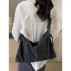 Denim Retro grande saco verão novo estilo versão coreana High-End sentir grande capacidade Cross-corpo saco feminino de