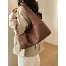 Outono inverno café cor imitação camurça axilas saco feminino grande capacidade Retro abóbora cor de um ombro Commuter s