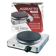 Fogão Fogareiro Elétrico 1 Prato de Mesa camping 1500W Agratto FMA preparador de alimentos