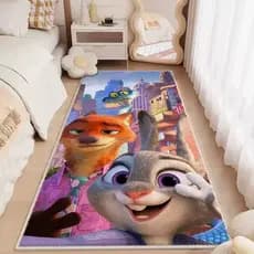 Crazy Animal City Imitação Cashmere Tapete Judy Nick Quarto Infantil Cobertor de Cabeceira Antiderrapante Tapete de Esca