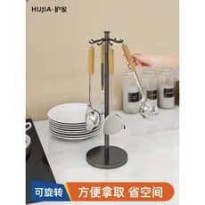 Cozinha pendurado colher pá cabide de aço inoxidável rotativo rack bancada espátula utensílios cozinha gancho rack armaz