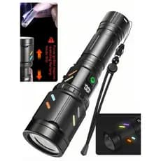 Laser com Display Digital cor fluorescente lente dupla iluminação de cigarro foco longo alcance ao ar livre lanterna de