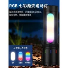Novo ao ar livre Super brilhante Zoom Multi-fonte de luz portátil recarregável lanterna interruptor duplo RGB luz latera