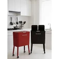 Lixeira de cozinha doméstica 2025, novo estilo, resíduos de cozinha, separação seca e úmida, grande capacidade, móvel, s