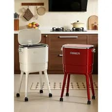 Lixeira de cozinha 2026 novo estilo doméstico lata de lixo de grande capacidade com tampa moderna simples removível cest
