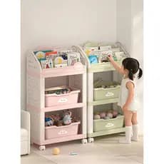 Rack de armazenamento de brinquedos para crianças, estante pequena para armazenamento de livros, multicamadas, móvel, la