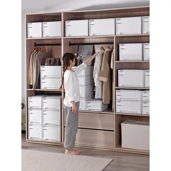 Armário de armazenamento tipo gaveta, caixa de armazenamento de guarda-roupa, armário de plástico, organizador doméstico