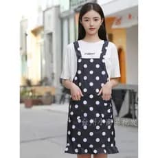 Retro Polka Dot avental à prova dwaterproof água moda adulto avental cozinha limpeza flor loja café Manicure roupas de t
