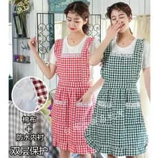Avental de cozinha doméstico à prova d'água, à prova de óleo, moda feminina, versão coreana, cintura, macacão feminino,