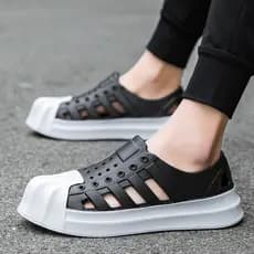 Marca buraco sapatos casal sandálias casuais chinelos verão na moda Net sapatos das mulheres dos homens exterior usar sa
