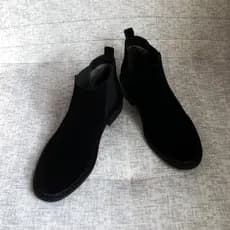 Botas masculinas de couro Nubuck da moda e veludo de couro genuíno Chelsea Botas masculinas casuais de couro Botas Marti