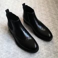 W inverno velo-velo quente Chelsea botas masculinas de couro genuíno botas masculinas Brogue sapatos de algodão botas cu
