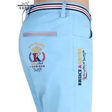 Street Wear calças casuais masculinas cor fina reta calças masculinas Bruce Shark verão masculino bordado calças soltas