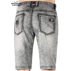 Shorts de verão masculino Street Wear bordado Jeans retos Bruce Shark masculino solto tamanho grande calças masculinas f