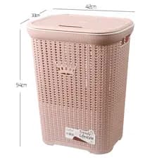 Cesto de roupas sujas tipo Rattan de plástico quadrado grande com tampa Cesto de roupa suja Cesto de armazenamento de ro