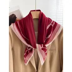 Lenço de pescoço vermelho feminino 70 imitação de seda pequeno lenço quadrado verão estilo fino proteção de pescoço xale