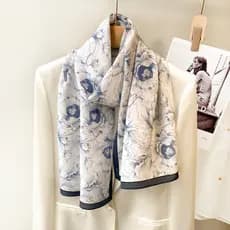 Novo estilo esboço peônia estilo nacional seda longa tira cachecol primavera outono All-Match lenço decorativo fino amor