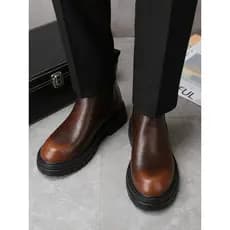Botas Martin britânicas de sola grossa masculina retrô tubo curto Chelsea botas manga Casual botas de trabalho sapatos m