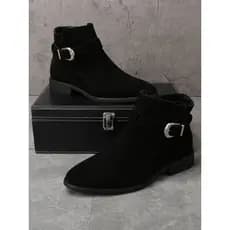 Britânico Retro apontou Toe Chelsea botas de couro genuíno camurça Casual fosco Martin botas masculino versão coreana ma