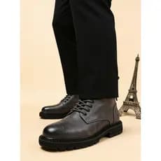 2026 novo estilo estilo britânico retro velo-velo quente Martin botas masculinas aumentadas preto Mid-Tube retro Chelsea