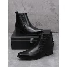 Estilo britânico apontou Toe Martin botas masculinas Retro Chelsea botas de alta qualidade sapatos de couro preto versão
