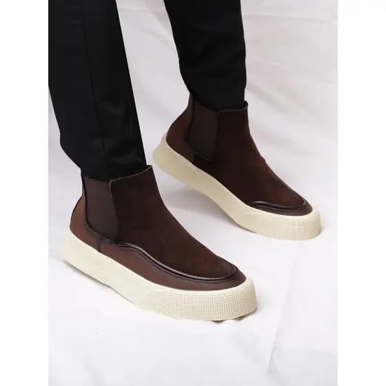 Estilo britânico Retro plana Chelsea botas de couro genuíno camurça couro Martin botas de alta qualidade botas curtas sa