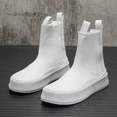 Botas de cano alto masculinas brancas com aumento interno Martin botas na moda Chelsea botas curtas influenciador botas