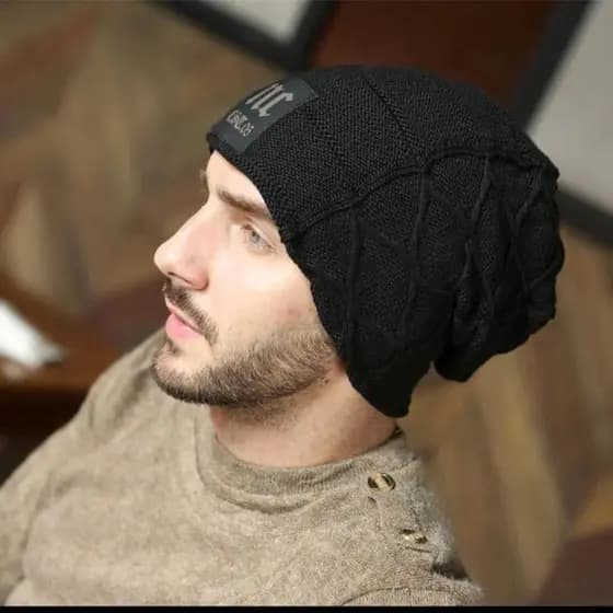 Moda Masculina Gorro Chapéu Inverno Hports Letras Ao Ar Livre Mais Veludo Grosso Quente Chapéus De Malha