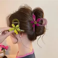 Presilha de cabelo de girassol para um visual ensolarado, presilha de cabelo em formato de tubarão com cores vibrantes p