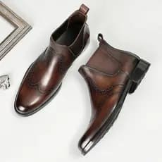 2022 botas de couro esculpido botas curtas masculinas outono inverno Martin botas masculinas de couro genuíno britânico