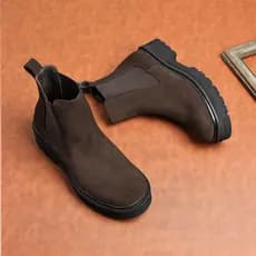 Camurça de couro fosco Chelsea botas curtas 2025 novo estilo artesanal couro genuíno Martin botas masculinas de alta qua