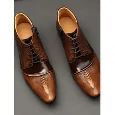 2024 novo estilo dedo do pé apontado padrão de crocodilo botas gerais masculinas couro genuíno couro brilhante botas mas