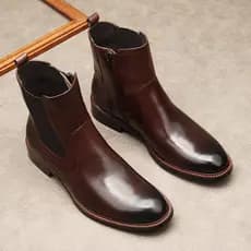 Outono inverno britânico Retro artesanal de couro genuíno Martin botas de couro negócios Formal Wear Chelsea botas curta
