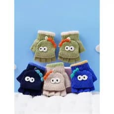 Luvas de bebê outono inverno fino meio dedo Flip jardim de infância meninos crianças sem dedos inverno 3-4-5 anos de ida