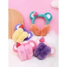 Bonito earmuffs crianças inverno calor mais veludo princesa dobrável imitação de pele de coelho engrossado meninas prote