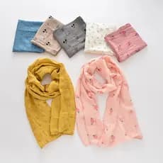 Crianças cachecol primavera outono estilo fino bebê Outing pára-sol gaze cachecol meninos meninas algodão linho cachecol