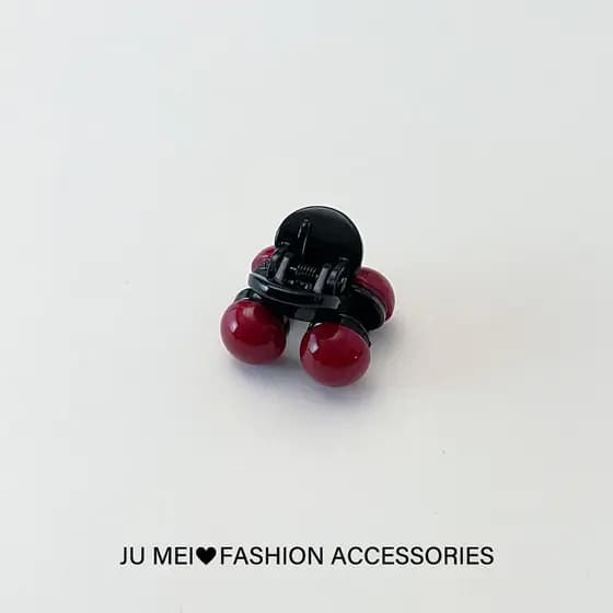 Vermelho Mini bola grampo de cabelo feminino outono inverno Volume do cabelo pequena franja clipe temperamento cabelo qu