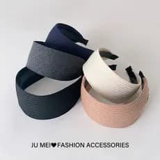 Simples Yimengling mesmo estilo coreano Retro cor sólida High-End textura bandana esportes de abas largas ampliado banda