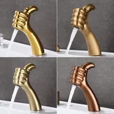Criativo todo cobre como polegar quente e frio armário de banheiro banheiro Hotel lavatório estilo torneira quente e fri