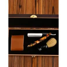 Caixa de madeira conjunto navalha antiquado dobrável Manual navalha titular aço inoxidável rosto corte faca navalha cort