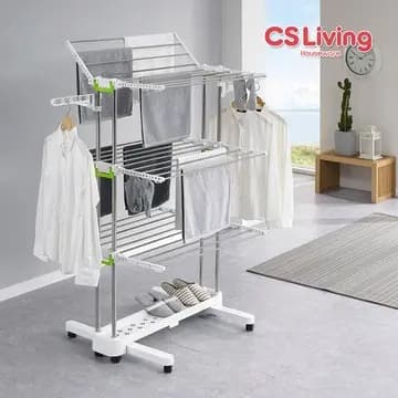 Estilo coreano rack de secagem piso dobrável aço inoxidável forma asa retrátil ao ar livre rack fraldas do bebê varanda