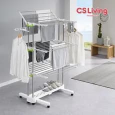 Estilo coreano rack de secagem piso dobrável aço inoxidável forma asa retrátil ao ar livre rack fraldas do bebê varanda