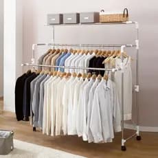 Estilo coreano rack de secagem piso retrátil dobrável removível estilo pólo duplo interior legal roupas rack varanda pen