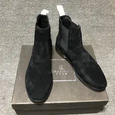 Botas chelsea comuns masculinas de couro genuíno botas curtas britânicas dedo do pé redondo botas masculinas chelsea nov