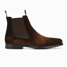Chelsea botas curtas masculinas de couro genuíno dedo do pé apontado chelssea bota europeu americano artesanal polido Re
